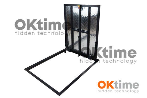 Steel Floor Hatch  115 x 65 cm with Aluminum Cover, Premium Model – Drive-on, Non-slip
