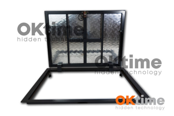 Steel Floor Hatch  115 x 100 cm with Aluminum Cover, Premium Model – Drive-on, Non-slip
